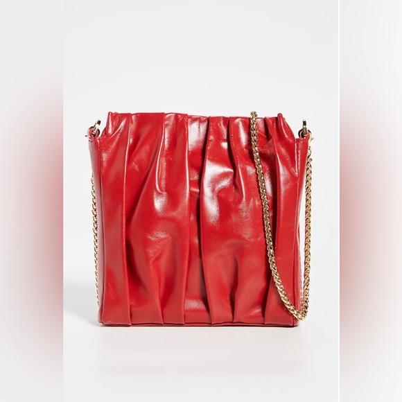 Elleme Square Leather Vague Crossbody Bag in Sangria Made in Italy - Picture 2 of 6